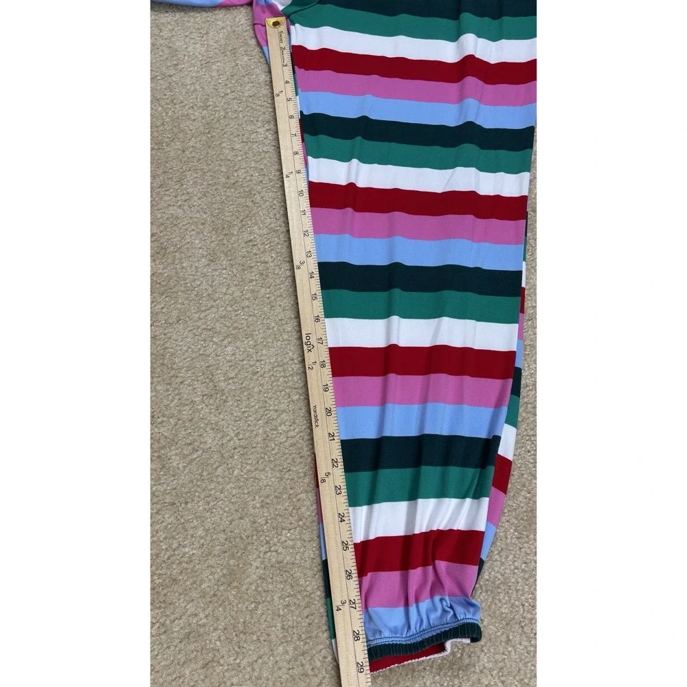 2-Piece Cotton Knit Striped Long Sleeve Pajama Set XL